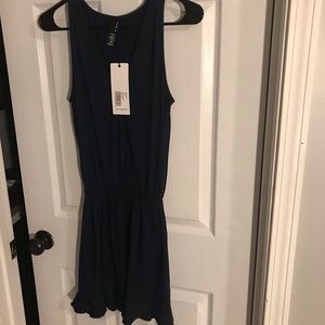 Bobi Navy Sleeveless Ruffle Hem dress XS